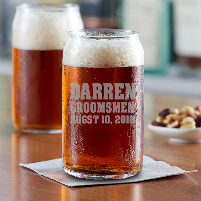 Personalized Beer Can Glass