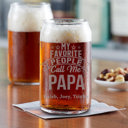 Favorite People Call Me Papa Personalized Beer Can Glass