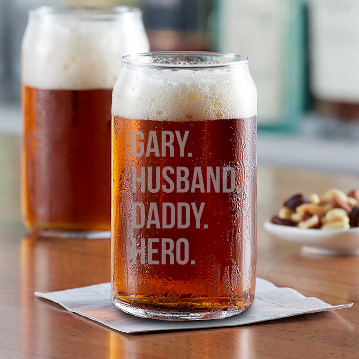 Personalized Beer Can Glass