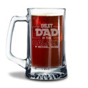 Best Dad in the Galaxy Personalized Glass Beer Stein