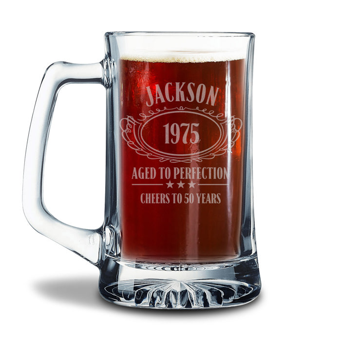 Personalized Glass Beer Stein
