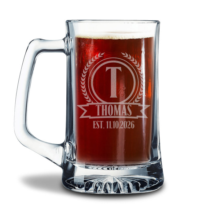 Personalized Glass Beer Stein