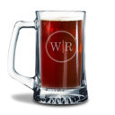 W|R Personalized Glass Beer Stein