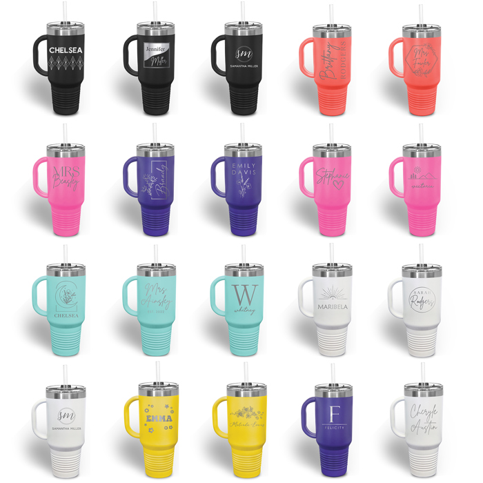 40 oz. Personalized Metal Tumbler with Straw