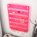 Pink Acrylic Personalized Jewelry Wall Mount