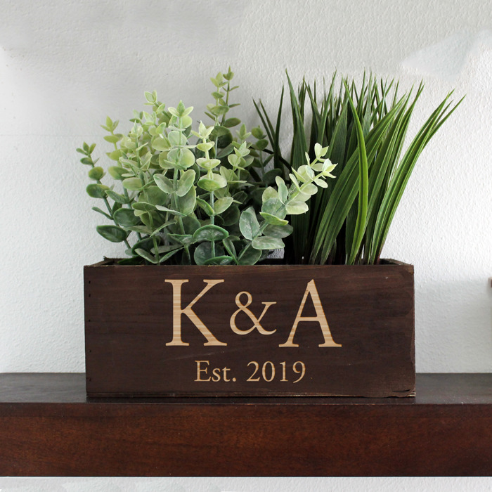 Personalized Wood Planter Box