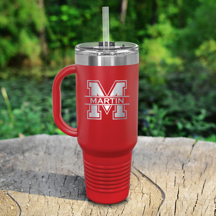 40 oz. Personalized Metal Tumbler with Straw