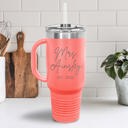 Mrs Ainsley 40 oz. Personalized Metal Tumbler with Straw