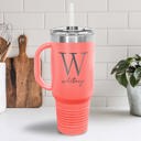 Whitney 40 oz. Personalized Metal Tumbler with Straw