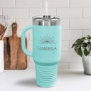 Maribela 40 oz. Personalized Metal Tumbler with Straw