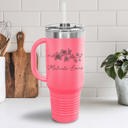 Melinda 40 oz. Personalized Metal Tumbler with Straw