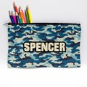 Blue Camo Personalized Pencil Bags