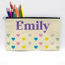 Hearts Personalized Pencil Bags