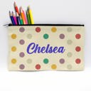 Polka Dot Personalized Pencil Bags