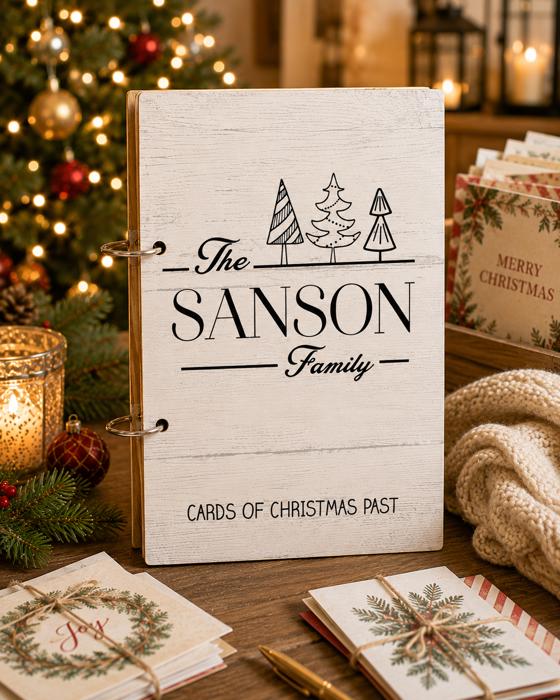 Personalized Cards of Christmas Past Card Book