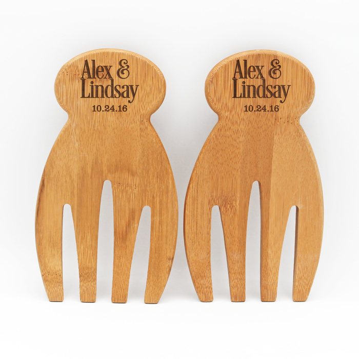 Personalized Bamboo Salad Hands