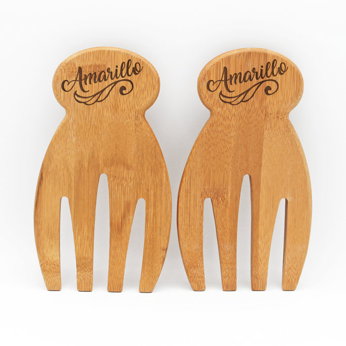 Personalized Bamboo Salad Hands