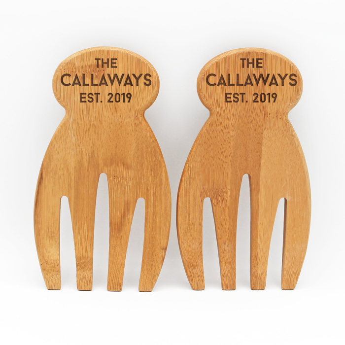 Personalized Bamboo Salad Hands
