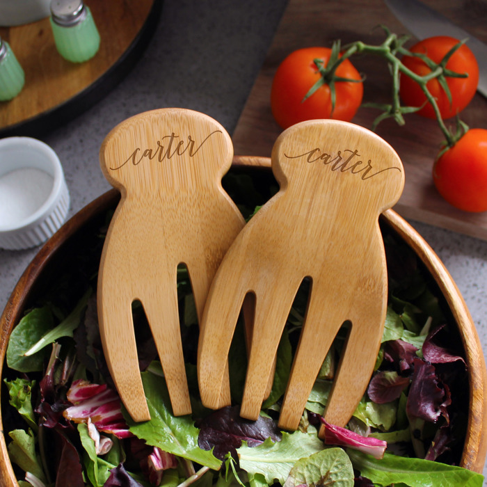 Personalized Bamboo Salad Hands