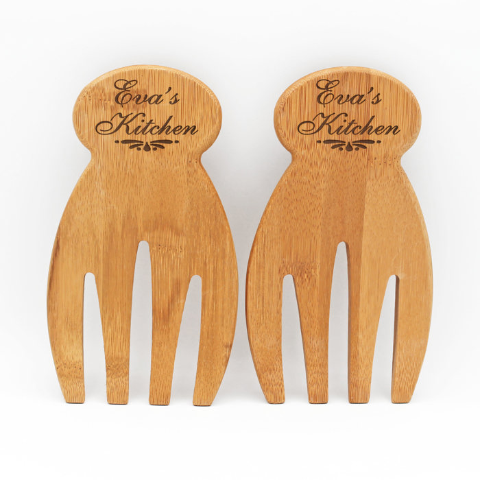 Personalized Bamboo Salad Hands