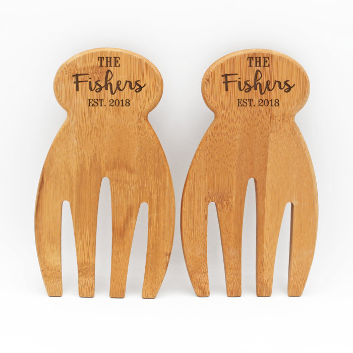 Personalized Bamboo Salad Hands