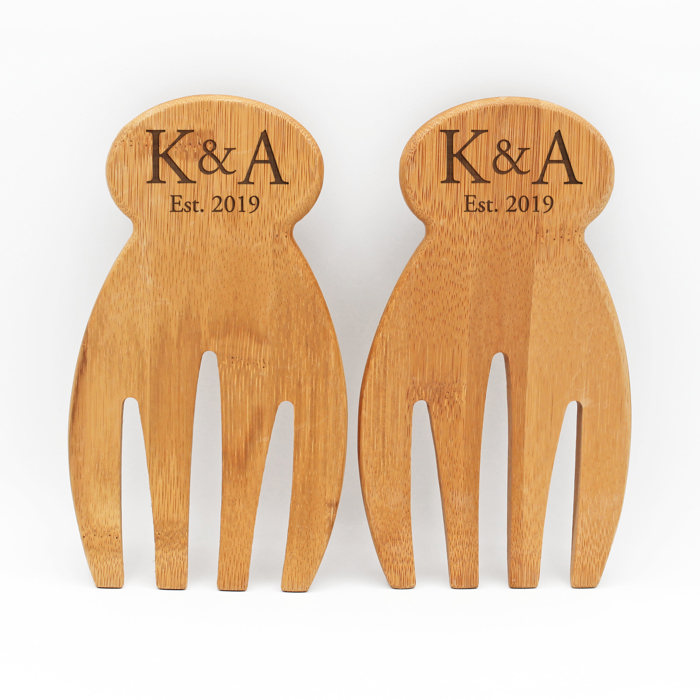 Personalized Bamboo Salad Hands