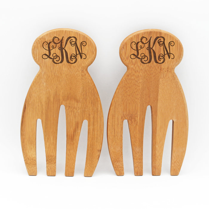 Personalized Bamboo Salad Hands