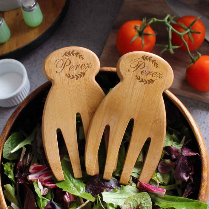 Personalized Bamboo Salad Hands