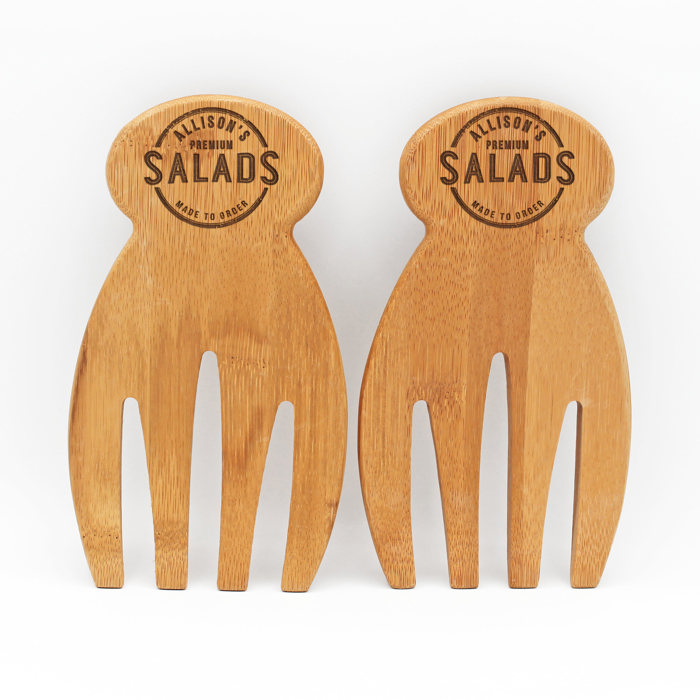 Personalized Bamboo Salad Hands