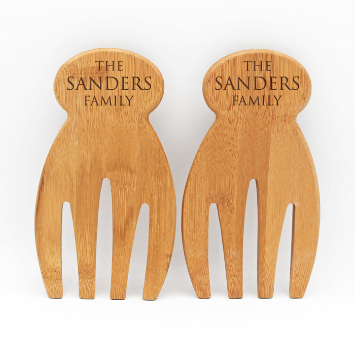 Personalized Bamboo Salad Hands