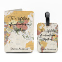 World Map Personalized Passport & Luggage Tag Set