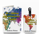 Colorful Map Personalized Passport & Luggage Tag Set