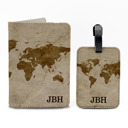 Rustic Map Personalized Passport & Luggage Tag Set
