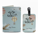 Go See The World Personalized Passport & Luggage Tag Set
