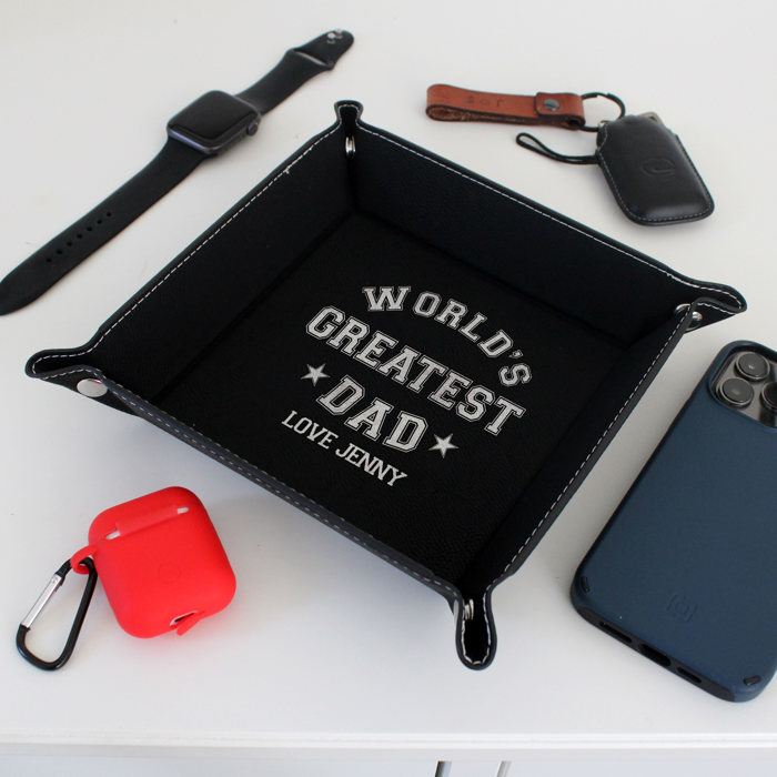 Personalized Leather Tray for Dad