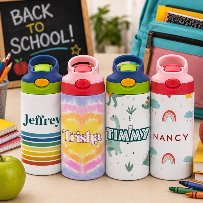 Personalized Kid's Metal Tumblers with Straw