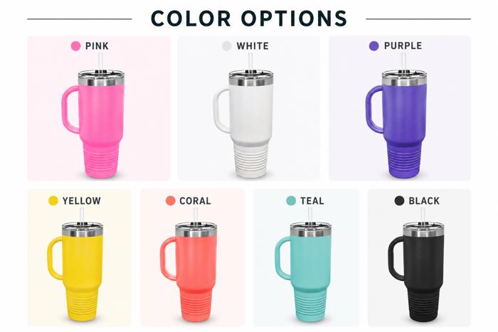 40 oz. Personalized Metal Tumbler with Straw