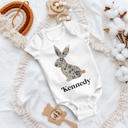 Bunny Kennedy White Personalized Easter Onesie