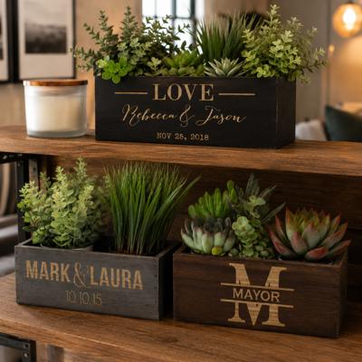Personalized Wood Planter Box