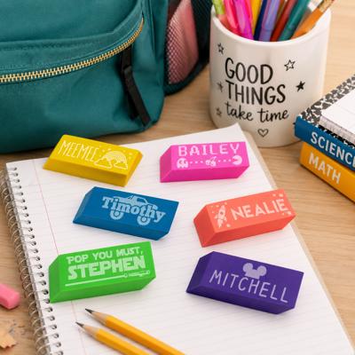 Personalized Neon Erasers Set of 6