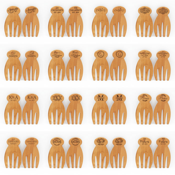 Personalized Bamboo Salad Hands