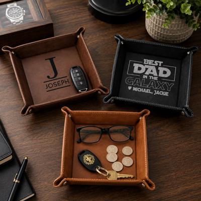 Personalized Leather Tray for Dad