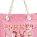  Summer Love Glitz Beach Tote Bag – Oversized Sequin Message Bag with Rope Handles