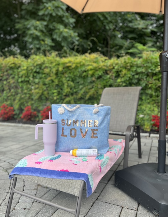 Summer Love Glitz Beach Tote Bag – Oversized Sequin Message Bag with Rope Handles