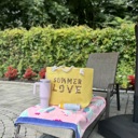  Summer Love Glitz Beach Tote Bag – Oversized Sequin Message Bag with Rope Handles
