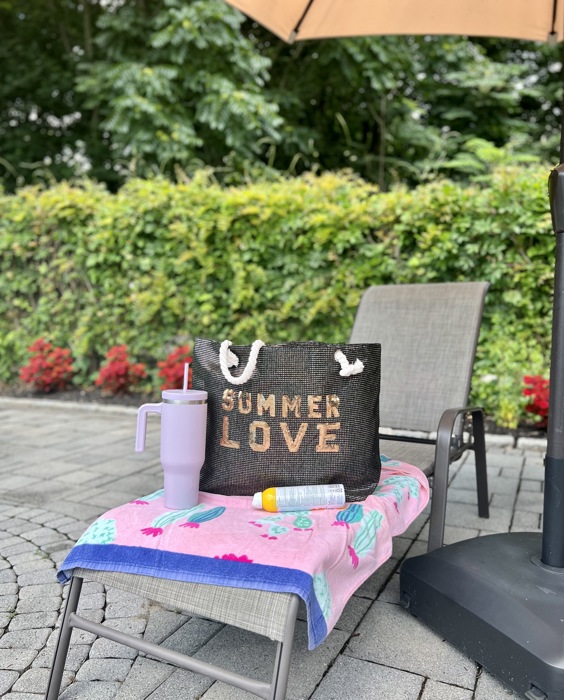 Summer Love Glitz Beach Tote Bag – Oversized Sequin Message Bag with Rope Handles