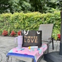  Summer Love Glitz Beach Tote Bag – Oversized Sequin Message Bag with Rope Handles