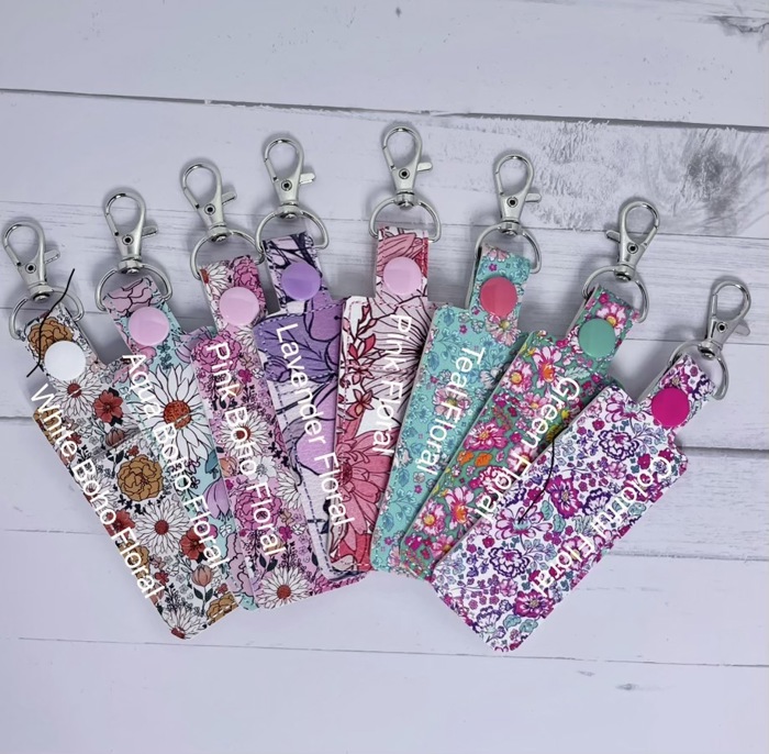 Aqua Boho Floral Lip Balm Holder