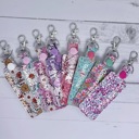  Aqua Boho Floral Lip Balm Holder