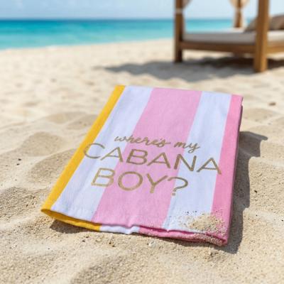 Where's My Cabana Boy Tea Towel in Multicolor Stripes | Cotton Kitchen Hand Dish Cloth | 28" x 18"